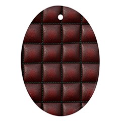 Red Cell Leather Retro Car Seat Textures Oval Ornament (two Sides) by Nexatart