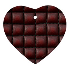 Red Cell Leather Retro Car Seat Textures Heart Ornament (two Sides) by Nexatart