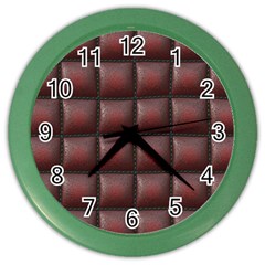 Red Cell Leather Retro Car Seat Textures Color Wall Clocks by Nexatart