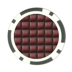 Red Cell Leather Retro Car Seat Textures Poker Chip Card Guard (10 Pack) by Nexatart