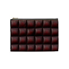 Red Cell Leather Retro Car Seat Textures Cosmetic Bag (medium)  by Nexatart