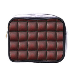 Red Cell Leather Retro Car Seat Textures Mini Toiletries Bags by Nexatart