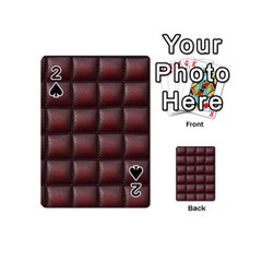 Red Cell Leather Retro Car Seat Textures Playing Cards 54 (mini)  by Nexatart