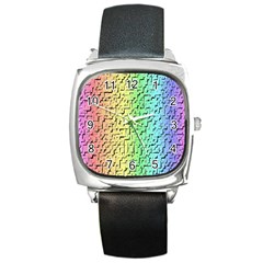 A Creative Colorful Background Square Metal Watch by Nexatart