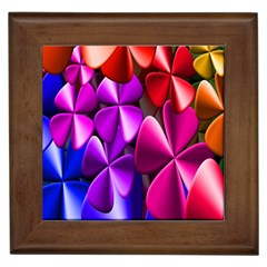 Colorful Flower Floral Rainbow Framed Tiles by Mariart