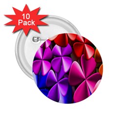 Colorful Flower Floral Rainbow 2 25  Buttons (10 Pack) 