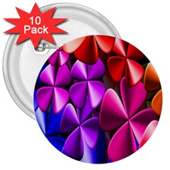 Colorful Flower Floral Rainbow 3  Buttons (10 Pack) 