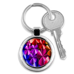 Colorful Flower Floral Rainbow Key Chains (round) 