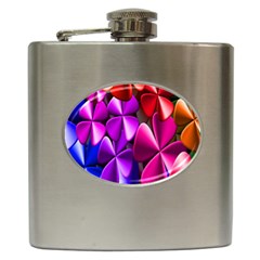 Colorful Flower Floral Rainbow Hip Flask (6 Oz) by Mariart