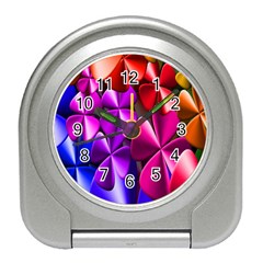 Colorful Flower Floral Rainbow Travel Alarm Clocks by Mariart