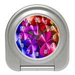 Colorful Flower Floral Rainbow Travel Alarm Clocks Front