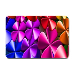 Colorful Flower Floral Rainbow Small Doormat  by Mariart