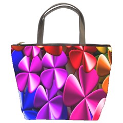 Colorful Flower Floral Rainbow Bucket Bags by Mariart