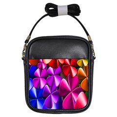 Colorful Flower Floral Rainbow Girls Sling Bags by Mariart