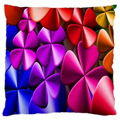 Colorful Flower Floral Rainbow Large Cushion Case (one Side) by Mariart