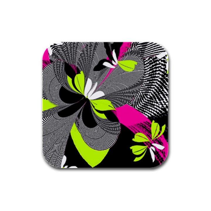 Abstract Illustration Nameless Fantasy Rubber Square Coaster (4 pack) 