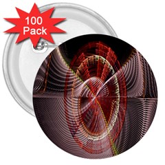 Fractal Fabric Ball Isolated On Black Background 3  Buttons (100 Pack)  by Nexatart