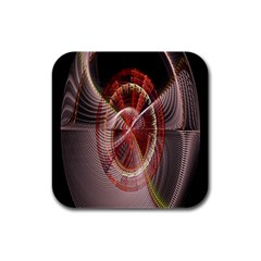 Fractal Fabric Ball Isolated On Black Background Rubber Square Coaster (4 Pack)  by Nexatart