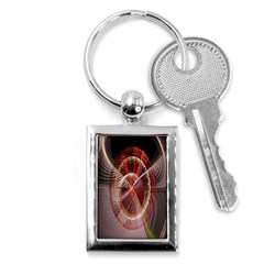 Fractal Fabric Ball Isolated On Black Background Key Chains (rectangle)  by Nexatart