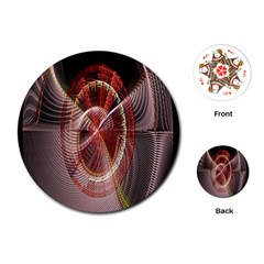 Fractal Fabric Ball Isolated On Black Background Playing Cards (round)  by Nexatart