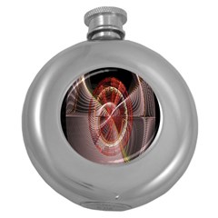 Fractal Fabric Ball Isolated On Black Background Round Hip Flask (5 Oz) by Nexatart