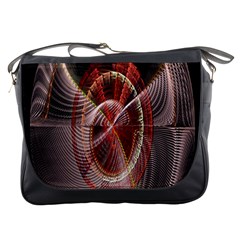 Fractal Fabric Ball Isolated On Black Background Messenger Bags by Nexatart