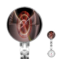 Fractal Fabric Ball Isolated On Black Background Stainless Steel Nurses Watch by Nexatart