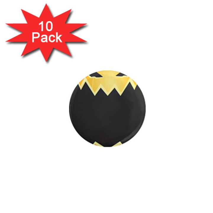 Halloween Pumpkin Orange Mask Face Sinister Eye Black 1  Mini Magnet (10 pack) 