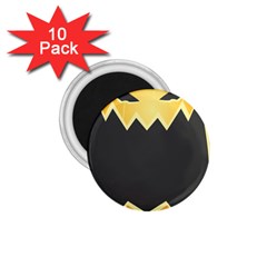 Halloween Pumpkin Orange Mask Face Sinister Eye Black 1 75  Magnets (10 Pack)  by Mariart