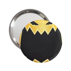 Halloween Pumpkin Orange Mask Face Sinister Eye Black 2 25  Handbag Mirrors by Mariart