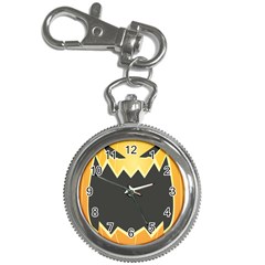 Halloween Pumpkin Orange Mask Face Sinister Eye Black Key Chain Watches by Mariart