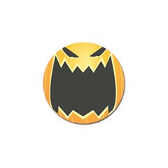 Halloween Pumpkin Orange Mask Face Sinister Eye Black Golf Ball Marker by Mariart