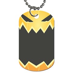 Halloween Pumpkin Orange Mask Face Sinister Eye Black Dog Tag (two Sides) by Mariart