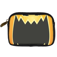 Halloween Pumpkin Orange Mask Face Sinister Eye Black Digital Camera Cases by Mariart