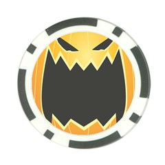 Halloween Pumpkin Orange Mask Face Sinister Eye Black Poker Chip Card Guard (10 Pack) by Mariart