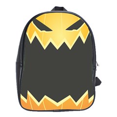 Halloween Pumpkin Orange Mask Face Sinister Eye Black School Bags(large)  by Mariart