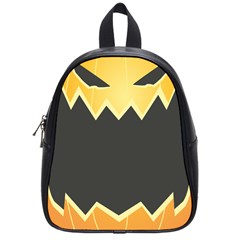 Halloween Pumpkin Orange Mask Face Sinister Eye Black School Bags (small) 