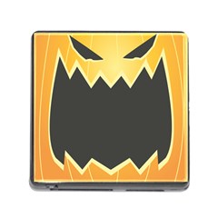 Halloween Pumpkin Orange Mask Face Sinister Eye Black Memory Card Reader (square) by Mariart