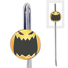 Halloween Pumpkin Orange Mask Face Sinister Eye Black Book Mark by Mariart