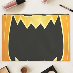 Halloween Pumpkin Orange Mask Face Sinister Eye Black Cosmetic Bag (xxl)  by Mariart