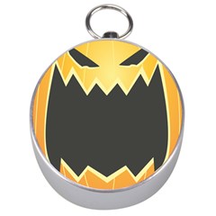 Halloween Pumpkin Orange Mask Face Sinister Eye Black Silver Compasses by Mariart