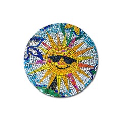 Sun From Mosaic Background Magnet 3  (round) by Nexatart