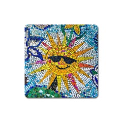 Sun From Mosaic Background Square Magnet by Nexatart