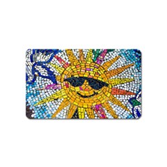 Sun From Mosaic Background Magnet (name Card) by Nexatart