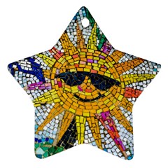 Sun From Mosaic Background Star Ornament (two Sides) by Nexatart