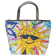 Sun From Mosaic Background Bucket Bags by Nexatart