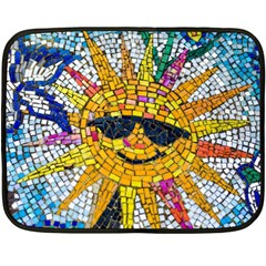 Sun From Mosaic Background Fleece Blanket (mini) by Nexatart