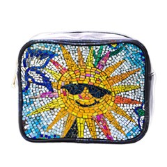 Sun From Mosaic Background Mini Toiletries Bags by Nexatart