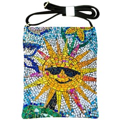 Sun From Mosaic Background Shoulder Sling Bags by Nexatart