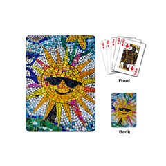 Sun From Mosaic Background Playing Cards (mini)  by Nexatart